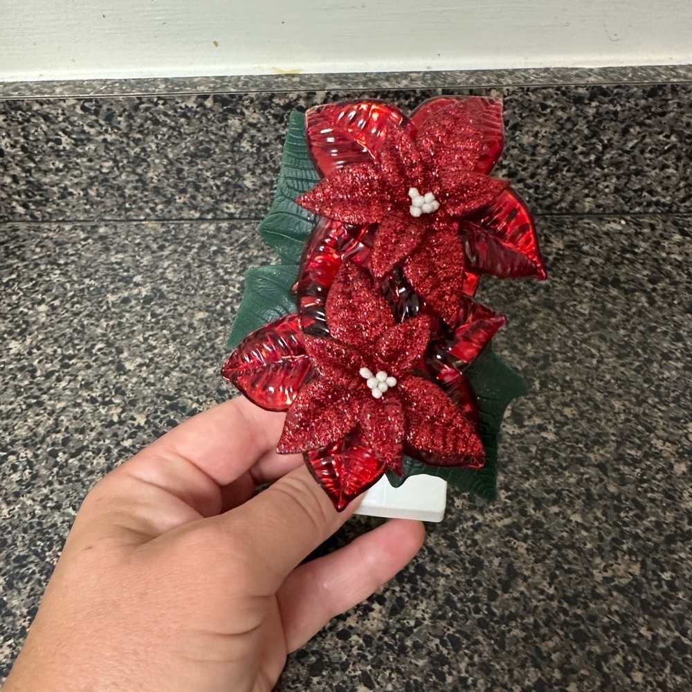 Bath & Body Works Christmas Glittery Poinsettia Plug Wallflower Fragrance Plug